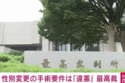 【裁判】「男性器あっても女性になれます」 性別変更の条件に生殖不能手術の特例法は違憲…最高裁決定