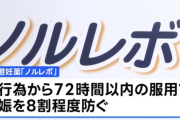 【朗報】緊急避妊薬『ノルレボ（1錠7480円）』今日から薬局で販売！性行為から72時間以内服用で妊娠8割防ぐｗｗｗｗ