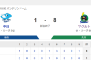 【試合結果】ヤクルト8-1中日　吉村6回1失点で7勝目！サンタナ13号＆タイムリー2本4打点！
