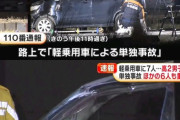 【悲報】７人を乗せた軽自動車が単独事故　高校生１人死亡