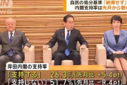 岸田内閣支持率＋５．４　テレ朝「微増」