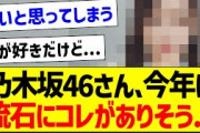 乃木坂46さん、今年は流石にコレがありそう…【乃木坂46・坂道オタク反応集】