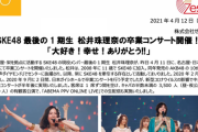 【SKE48】松井珠理奈、高柳明音の卒コンに関するプレスリリースを出す所属事務所ゼスト！！！
