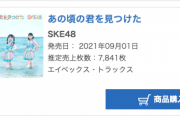 SKE48「あの頃の君を見つけた」オリコン週間シングルランキングで8位にランクイン