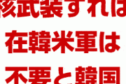 韓国「核武装すれば在韓米軍は不要になる」　　やれるもんならやってみろよ…