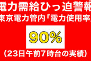 【悲報】東京電力｢今日も停電しそうだわ｡節電頼むｗｗ｣