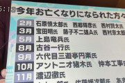 【画像】今年お亡くなりになった有名人がこちら‥