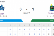 【試合結果】ヤクルト1-3横浜DeNA　サイスニード5回3失点、9回チャンスもあと一本出ず3連敗