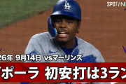 【海外の反応】大谷翔平の代役、期待の若手のメジャー初ヒットが3ラン【MLB】