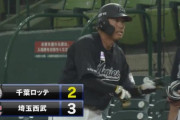 GIF画像　好調角中が2点タイムリー！！ロッテ1点差に迫る！！