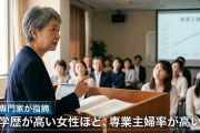 専門家が指摘「日本は学歴が高い女性ほど専業主婦率が高い」