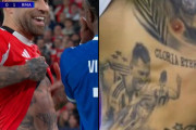 ◆悲報◆マドリーFWヴィニシウス、ベンフィカDFオタメンディにW杯トロフィ掲げるメッシのタトゥーを見せつけられる🤔