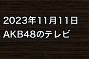 2023年11月11日のAKB48関連のテレビ