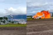 【動画】滑走路を離陸した直後の飛行機が横を向いて墜落してしまう事故。