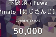 Vtuber 【不破湊】チャンネル登録者数5万人突破ｷﾀ――(ﾟ∀ﾟ)――!!マリカブーストでまだまだ伸びそうやね