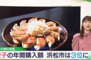【悲報】 餃子の街の浜松市さん、3位転落　浜松市民「これからは週に1回絶対食べる。倍食べる」