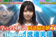 【日向坂46】全国模試 国語偏差値７８の実力者！渡邉美穂、坂道軍団として『Qさま』に降臨！