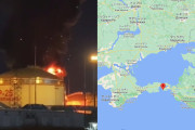 ウクライナ軍の攻撃？ 今度はクリミア大橋に近いロシア領の燃料タンクが炎上