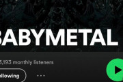 【海外】BABYMETAL、Spotifyの月間リスナー数が120万人となり、過去最高を更新
