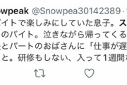 【画像】まんさん「息子が毎日バイト先から泣きながら帰ってくる。酷すぎる！」