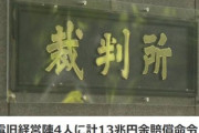 原発事故で東京電力旧経営陣4人に計13兆円賠償命令　株主代表訴訟で東京地裁