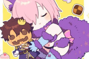 【FGO】パンプキンヘッドぐだ男を抱いて眠るビーストマシュ！！　パンプキン姿も可愛いよね！