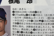 選手名鑑・根尾昂「好きな女性のタイプなどは特になし。」(2年連続2回目)