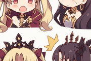 【FGO】ミニなエレちゃん＆イシュタルイラスト！！　ミニな二人可愛いです！！