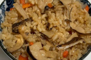 松茸を炊き込みご飯にしたよー