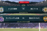 ◆Ｊ１◆28節 18:30KO 10人の広島川村の2Gで清水に勝利！暫定２位浮上、柏最下位磐田に２点先行も追いつかれドロー