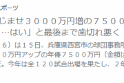【中日スポーツ】近本、3000万増の7500万円に不満顔
