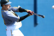 【オリックス対阪神　練習試合】阪神・中谷の豪快なソロホームラン！！