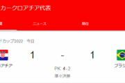 【Ｗ杯】クロアチア代表「引き分け狙いでPK全振りします」←これｗｗｗｗｗｗｗｗｗ