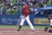 広島・西川龍馬の変態バッティングがこちら