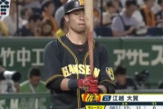 【悲報】阪神江越、実況と解説が一言も喋らない間に三振してしまう
