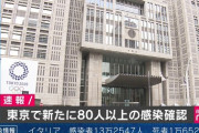 ◆速報◆東京都内、新たな新型コロナ感染者数　80人以上