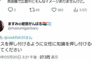 【悲報】ツイフェミさん、”デマを指摘する正しい知識”を”自分が持っていないモノ”に例えて性被害大喜利を披露してしまう
