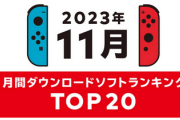 Switch　2023年11月の月間ダウンロードランキング