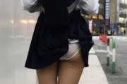 パンツがバッグに引っかかり丸見え状態で歩くJKさん、見つかるｗｗｗｗｗ【他103枚】