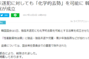 【速報】強姦未遂犯に「化学的去勢」可能とする法案が韓国で成立