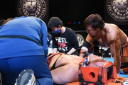 【事故】天山広吉がリング上で首を固定され担架で搬送/プロレス