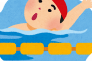 【水泳】彡(ﾟ)(ﾟ)｢なになに背泳ぎ？顔がでとるし余裕やろ｣