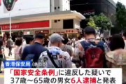 【中国香港】SNS上に「天安門事件」の書き込みをしたとして男女6人を逮捕　国家安全条例違反