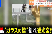 【悲報】インドネシアの観光地でガラスの橋が割れ…10メートル下に転落　1人死亡 3人負傷