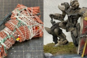 爆竹でガンプラを爆破すると臨場感抜群のウェザリングができるらしい