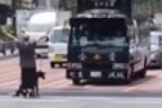 【動画】 右翼の街宣車が路上に立ち塞がるガイキチに絡まれる衝撃動画が話題に