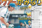 スポーツ報知の紙面、バウアーとポケモン技名でいっぱいにｗｗｗｗｗｗｗ