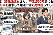 【悲報】35歳派遣女さん、年収1500万男にも家事折半を要求して婚活市場で売れ残ってしまう