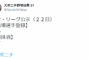 【速報】なす、登録抹消