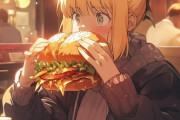 【FGO】巨大バーガーを食べるアルトリア！！　めちゃくちゃ大きいなｗ
